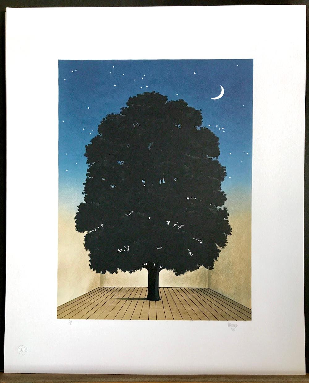 SONG OF PRAISE is an original hand drawn limited edition lithograph by the British artist, Michael Hasted printed using hand lithography on archival Somerset paper, 100% acid free.
SONG OF PRAISE is a surrealist composition portraying a curious