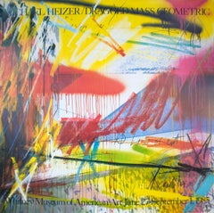 1985 Michael Heizer: „Dragged Mass Geometric“, zeitgenössischer mehrfarbiger Offset-Stoff