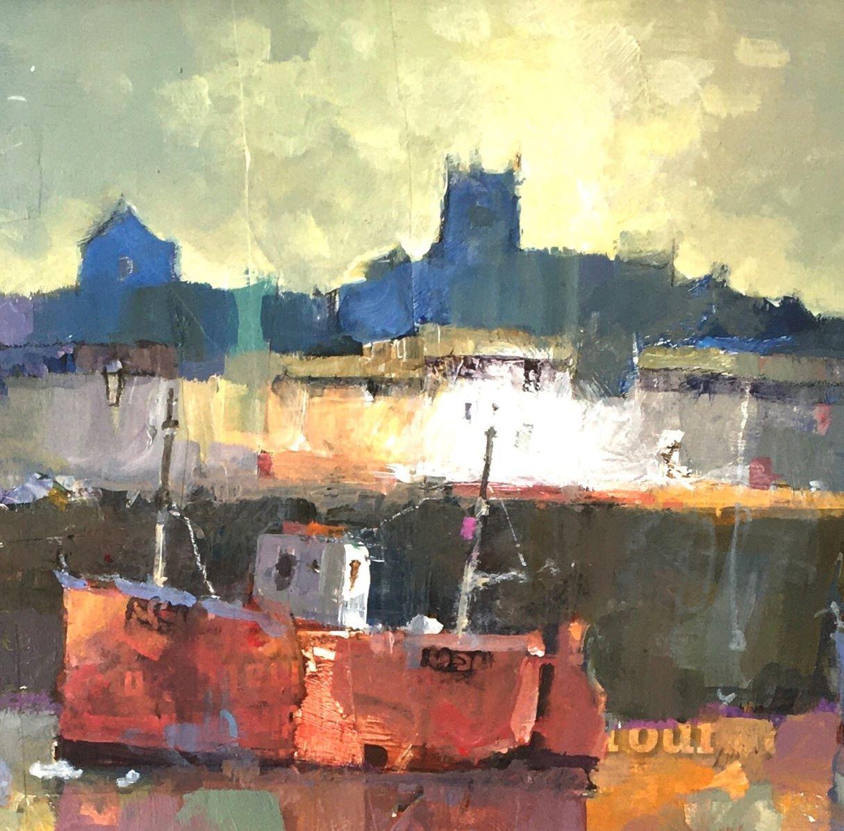 Luce in dissolvenza - Animali, Pittura, Nature, Campagna, Fattoria, acrilico - Painting Contemporaneo di Michael Hill 