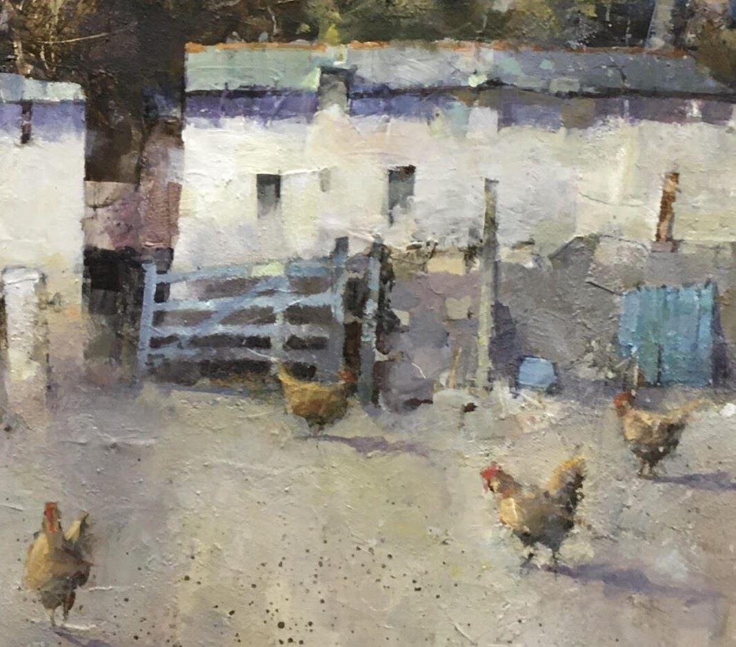 Free Range - Animals, Painting, Nature, Countryside, farm, acrylic For Sale 1