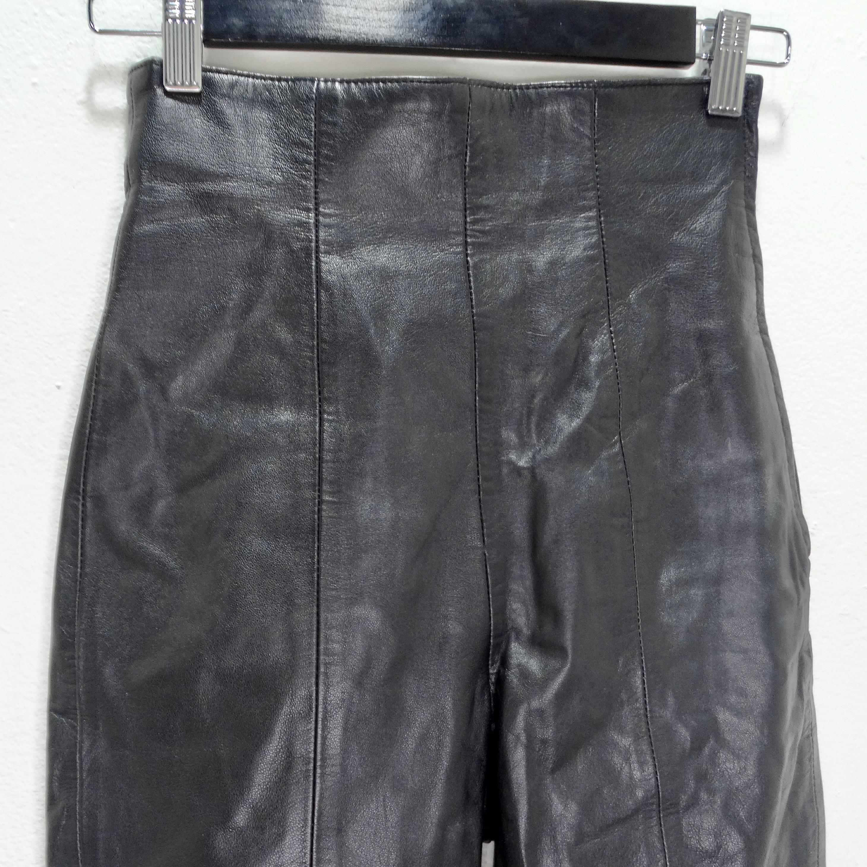 The Michael Hoban 1980s Black Leather Biker Shorts are a bold and versatile fashion statement that seamlessly marries timeless elegance with an edgy and rebellious spirit. Crafted with meticulous attention to detail, these mid-length leather shorts