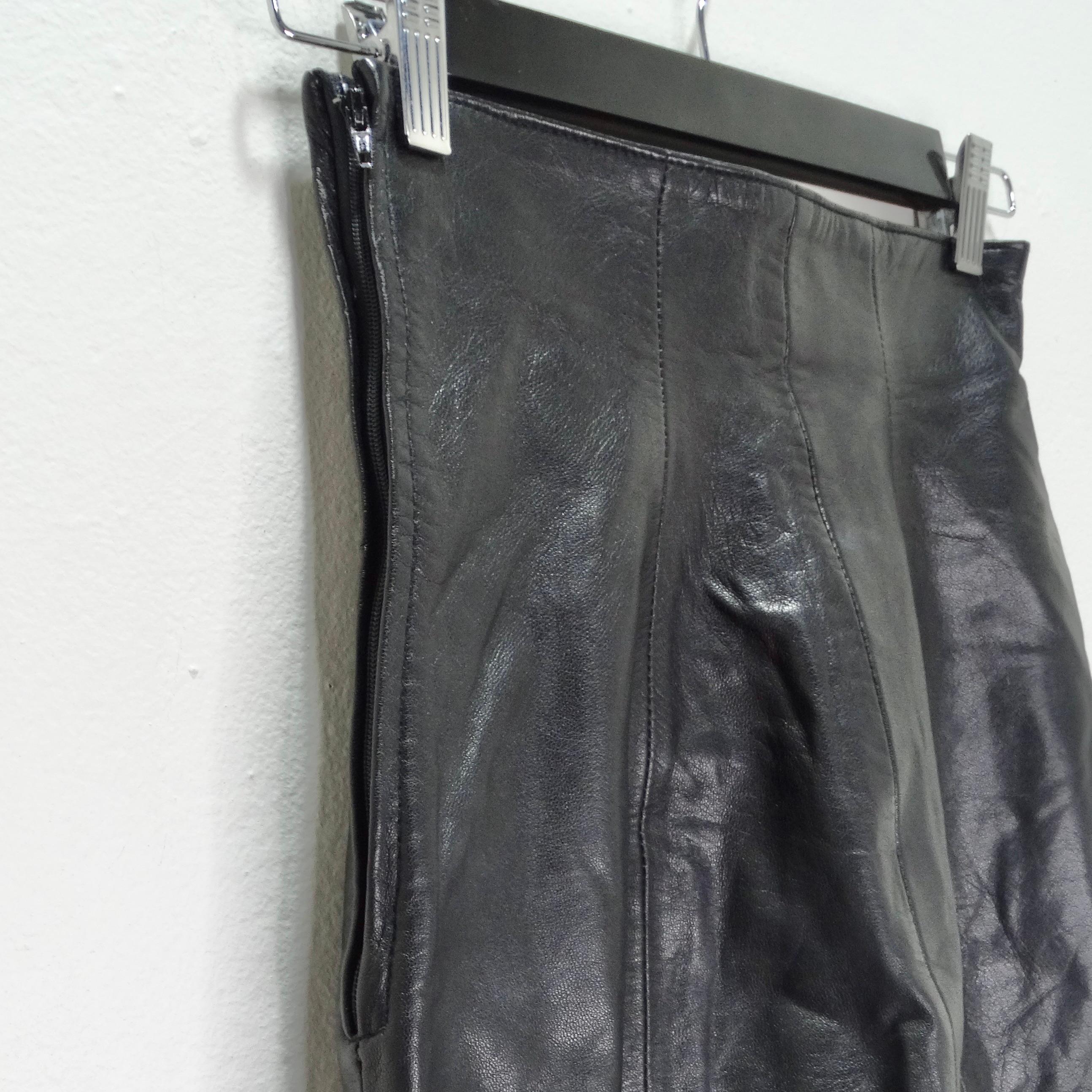 Women's or Men's Michael Hoban 1980s Black Leather Biker Shorts For Sale
