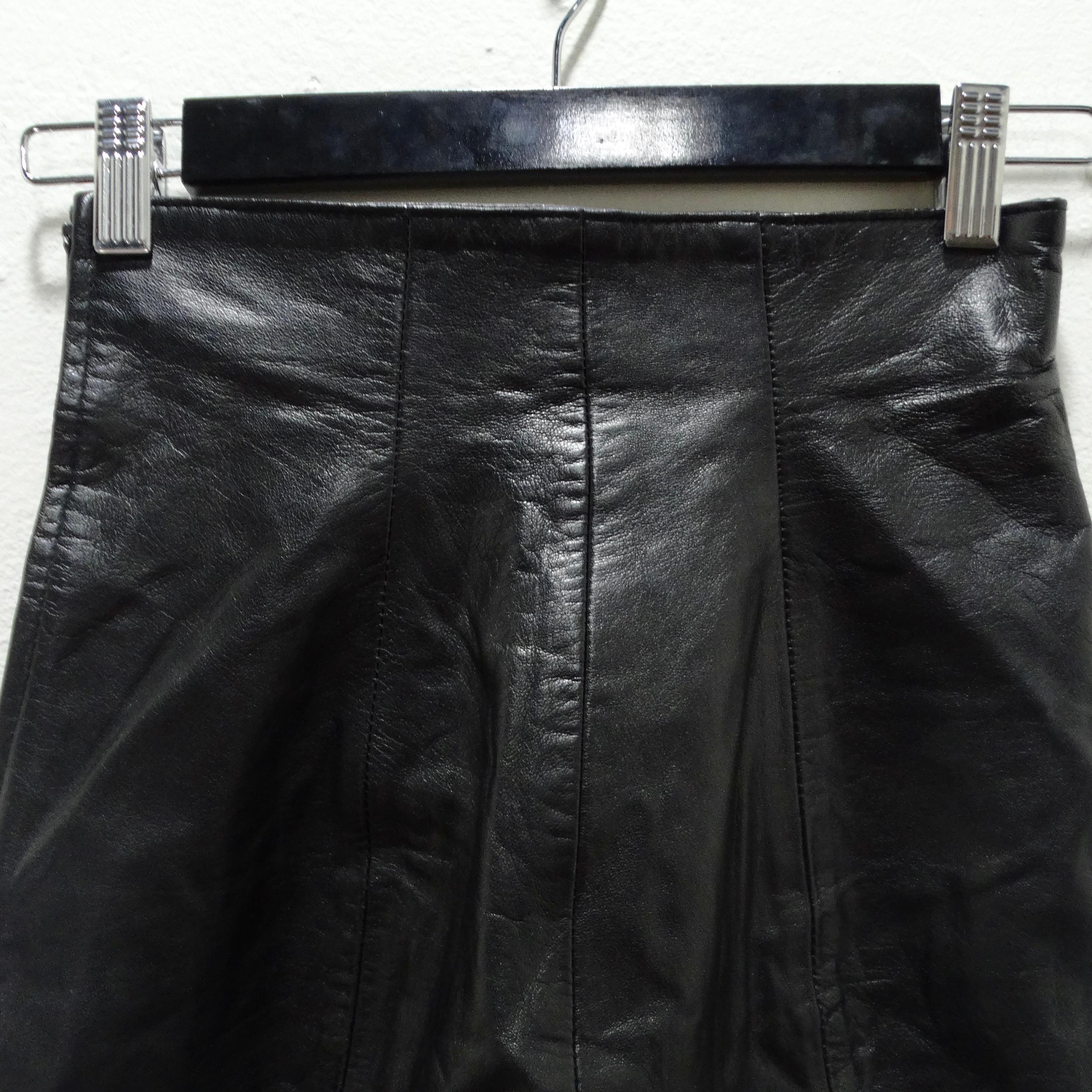 Michael Hoban 1980s Black Leather Biker Shorts For Sale 2