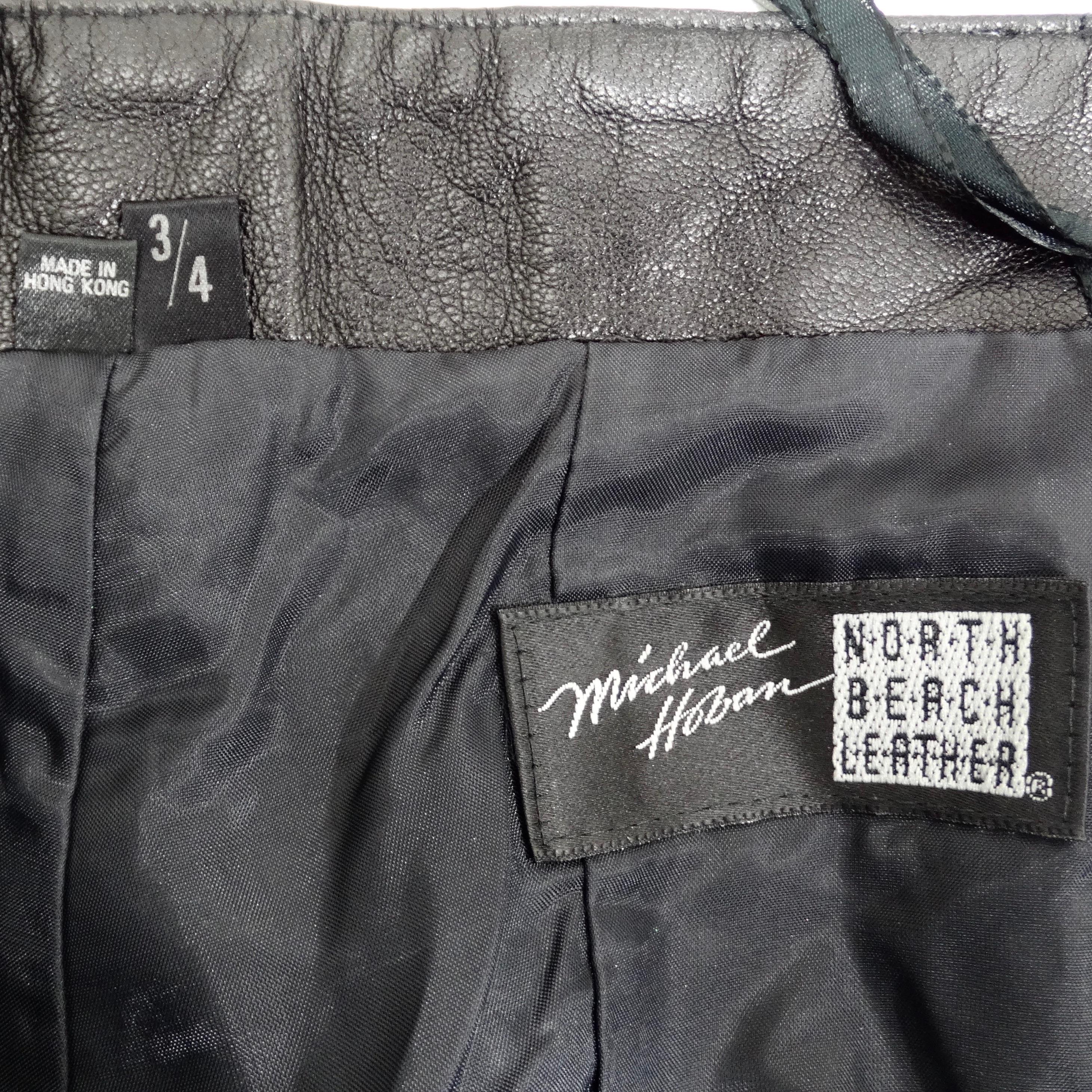 Michael Hoban 1980s Black Leather Biker Shorts For Sale 3