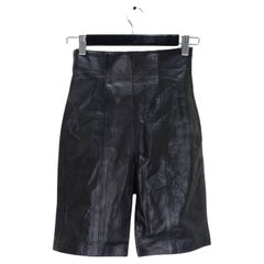 Michael Hoban 1980er Schwarze Biker Shorts aus Leder