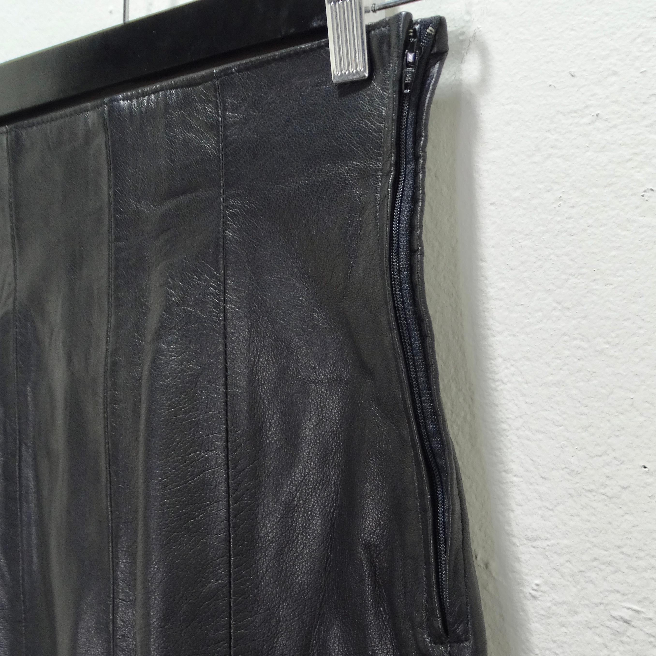 Michael Hoban 1980s Black Leather Pants In Excellent Condition For Sale In Scottsdale, AZ
