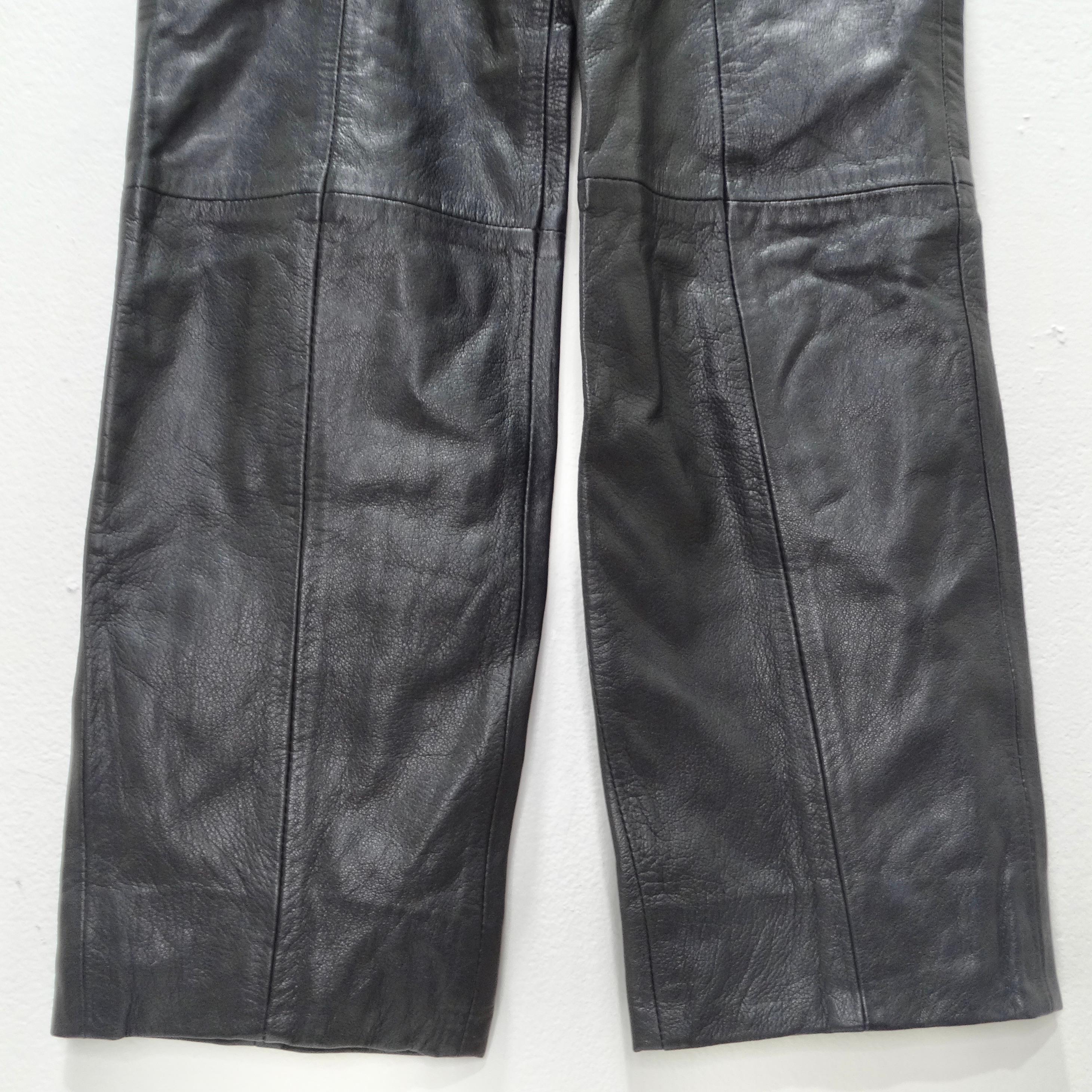 Pantalon en cuir noir Michael Hoban, années 1980 Unisexe en vente
