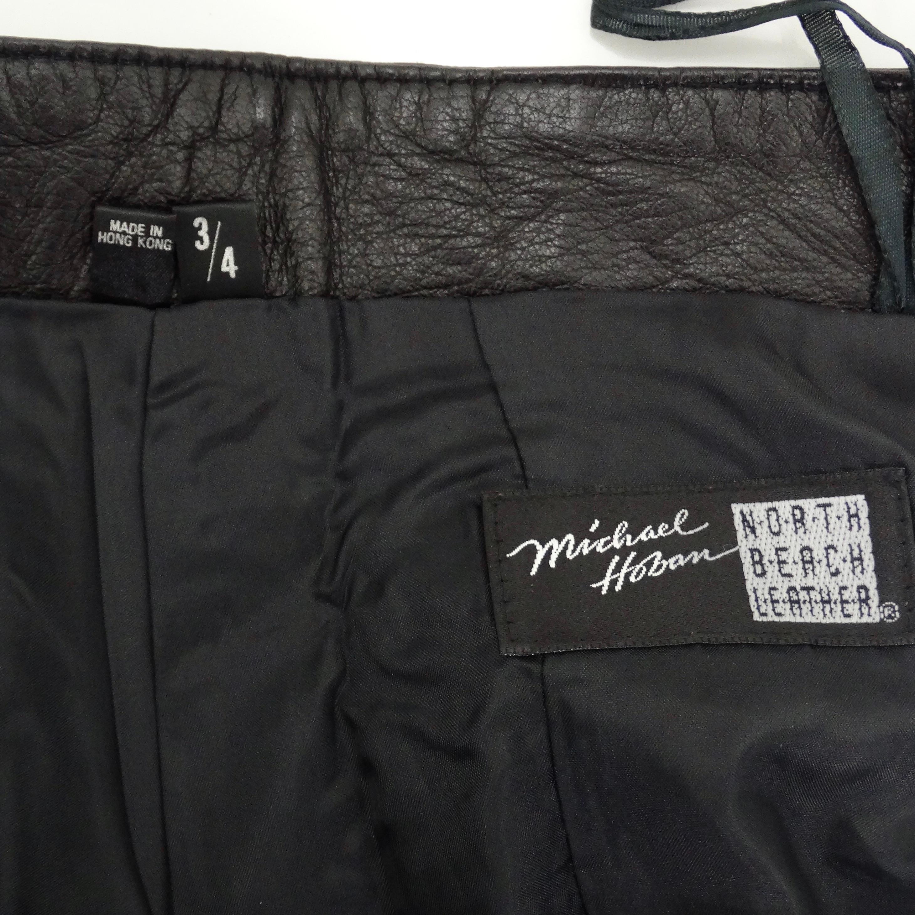 Michael Hoban 1980s Black Leather Pants For Sale 3