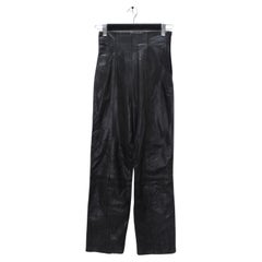 Pantalon en cuir noir Michael Hoban, années 1980