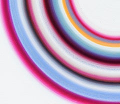 "Costa Del Sol VII" Luminous Target Painting in Magenta, Orange and Blues