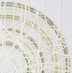 "Kyoto Snow" Geometric Abstract in Organic Neutrals with Playful Texture