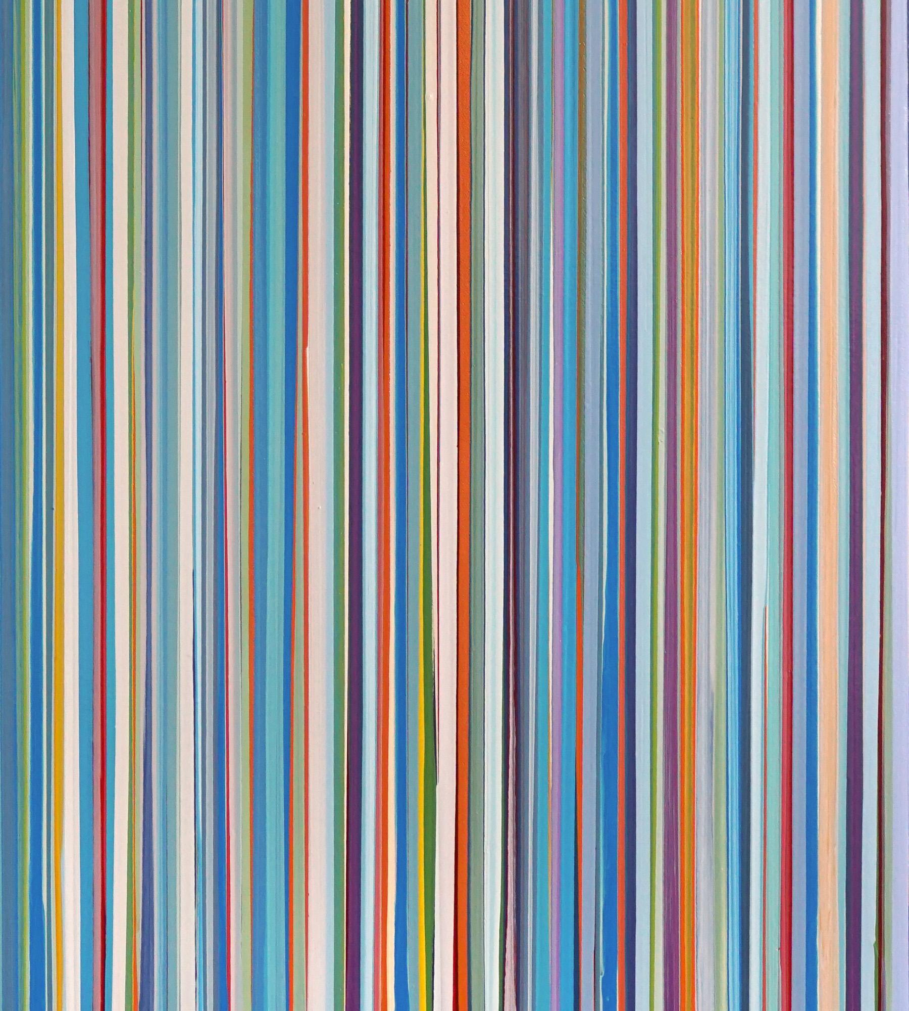 „Oceanside Confluence“ Mehrfarbiges, lineares, abstraktes, lineares Gemälde – Painting von Michael Hoffman