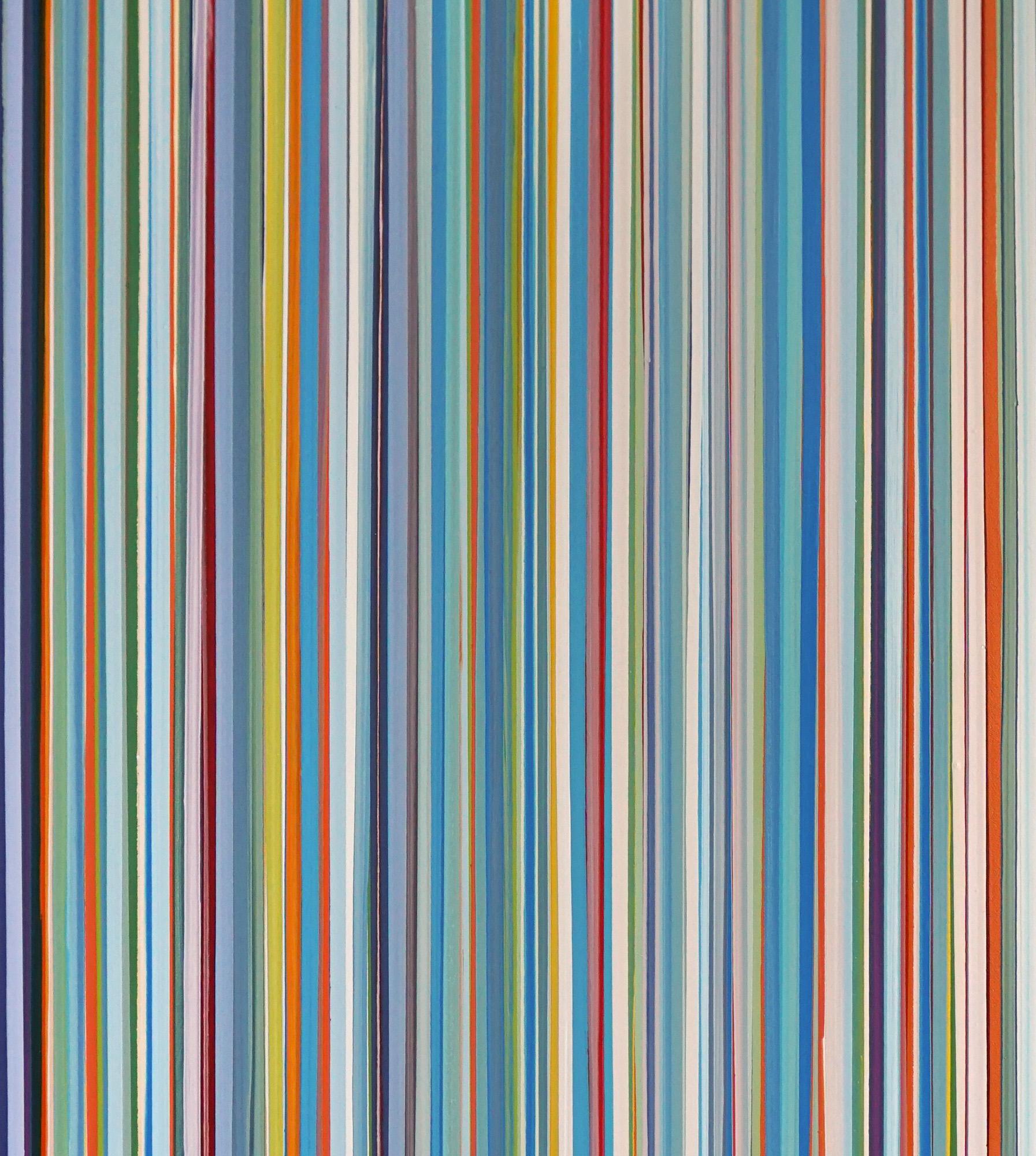 „Oceanside Confluence“ Mehrfarbiges, lineares, abstraktes, lineares Gemälde (Abstrakt), Painting, von Michael Hoffman