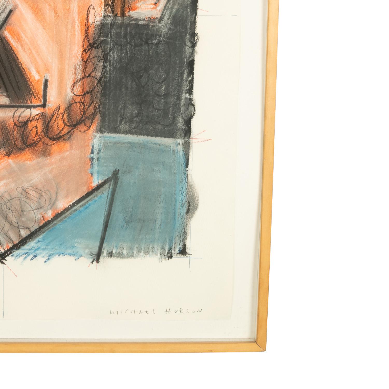 Pintura Cubista Americana Gouache y Pastel Retrato de Robert Lerner Chicago 1980 en venta 8