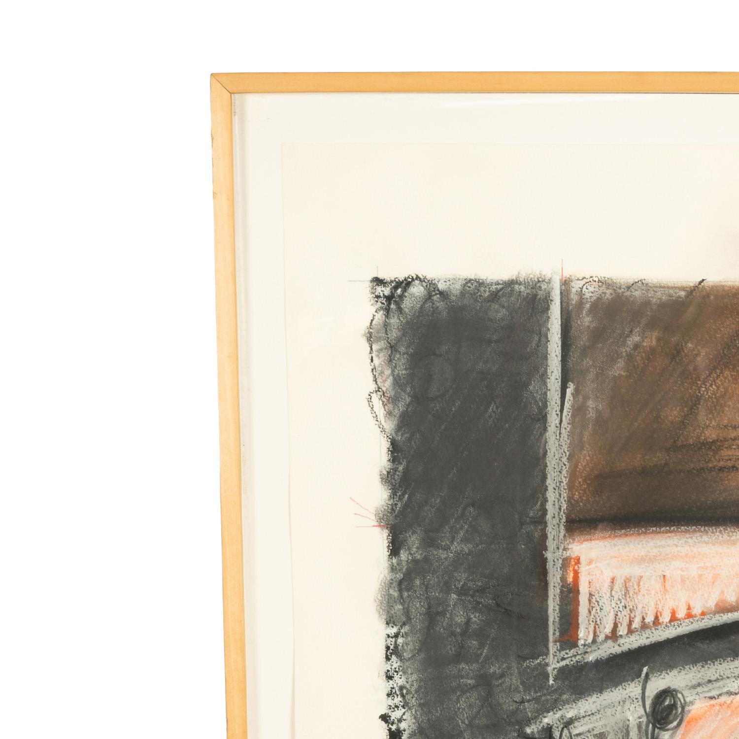 Pintura Cubista Americana Gouache y Pastel Retrato de Robert Lerner Chicago 1980 en venta 5