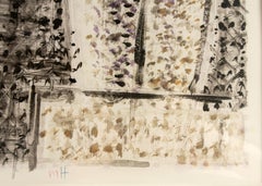 Zwei Säulen von Michael Hurson, gerahmt, abstrakt mit römischen Säulen im Greco-Stil auf Bühne