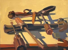 "Herramientas oxidadas" - Bodegón contemporáneo, óleo sobre lienzo