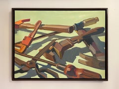 "Attrezzi sparsi" - Natura morta contemporanea, olio su tela