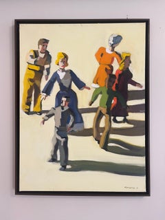 "Alla ricerca della civiltà" - Pittura figurativa contemporanea, olio su tela