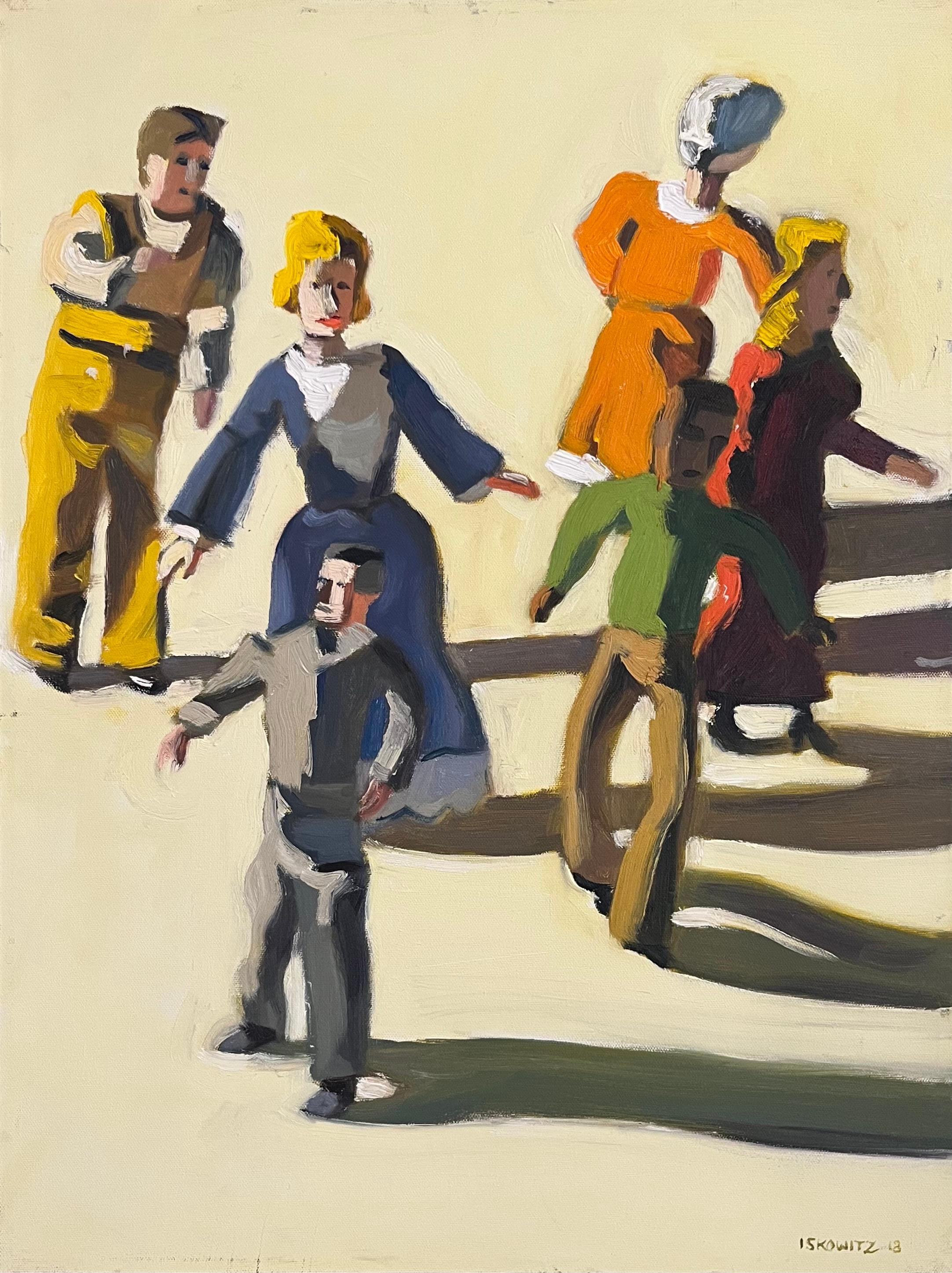 Figurative Painting de Michael Iskowitz - "En busca de la civilización" - Pintura figurativa contemporánea, óleo sobre lienzo