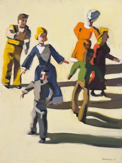 "Alla ricerca della civiltà" - Pittura figurativa contemporanea, olio su tela