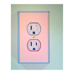 "PLUGS" Contemporary Pastel Toned Hyperrealist Still Life Interior Painting