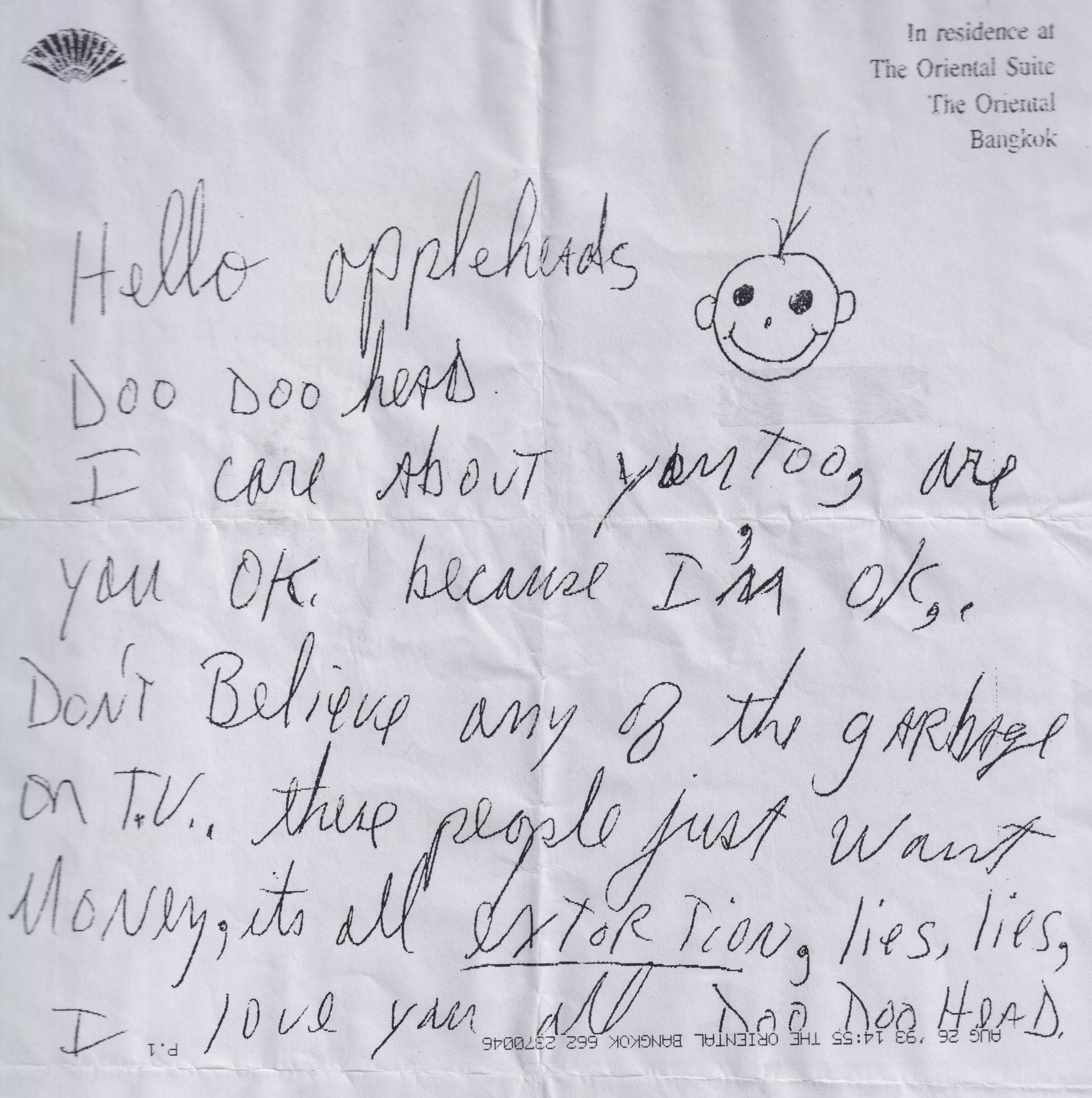 Michael Jackson Autorisiert 1993 Fax mit Echtheitszertifikat im Angebot 2