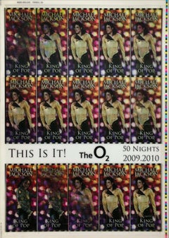 This Is It! Uncut 2009 Lenticular Concert Ticket Sheet Form 2,2A Michael Jackson