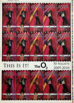 This Is It! Uncut 2009 Lenticular Concert Ticket Sheet Form 4,4A Michael Jackson