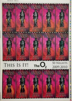 This Is It! Uncut 2009 Lenticular Concert Ticket Sheet Form 8,8A Michael Jackson