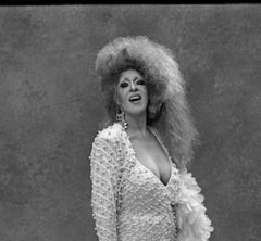 Dorian Corey, Wigstock, NYC. Girlfriend Series. B&W Portrait Photograph