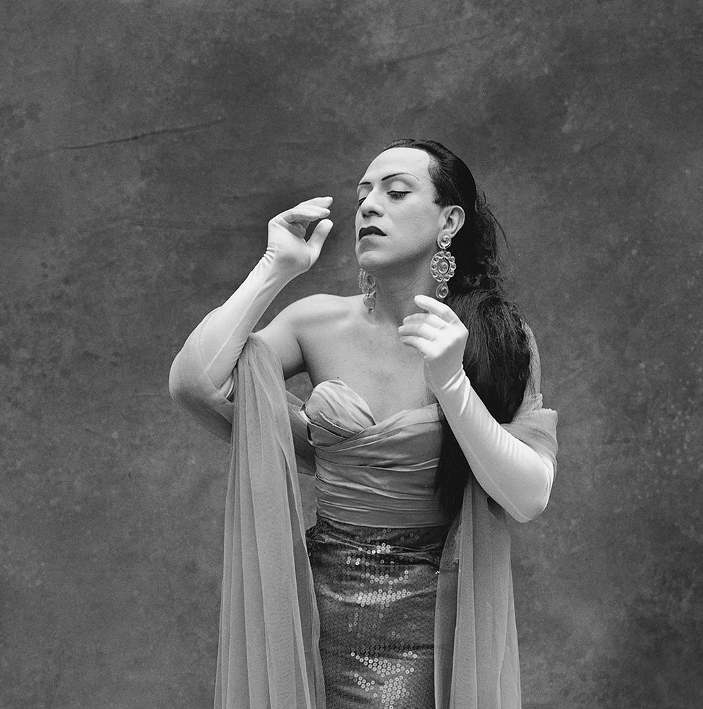 Joey Arias Channeling Billie Holiday Portrait, NYC. B&W limited edition photo - Photograph by Michael James O’Brien