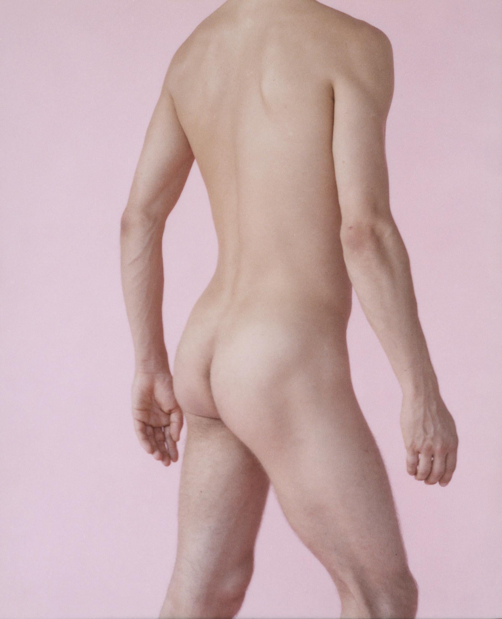 Kouros .04, Back Pink. Framed. Nude Photograph Limited Edition - Gray Figurative Photograph by Michael James O’Brien