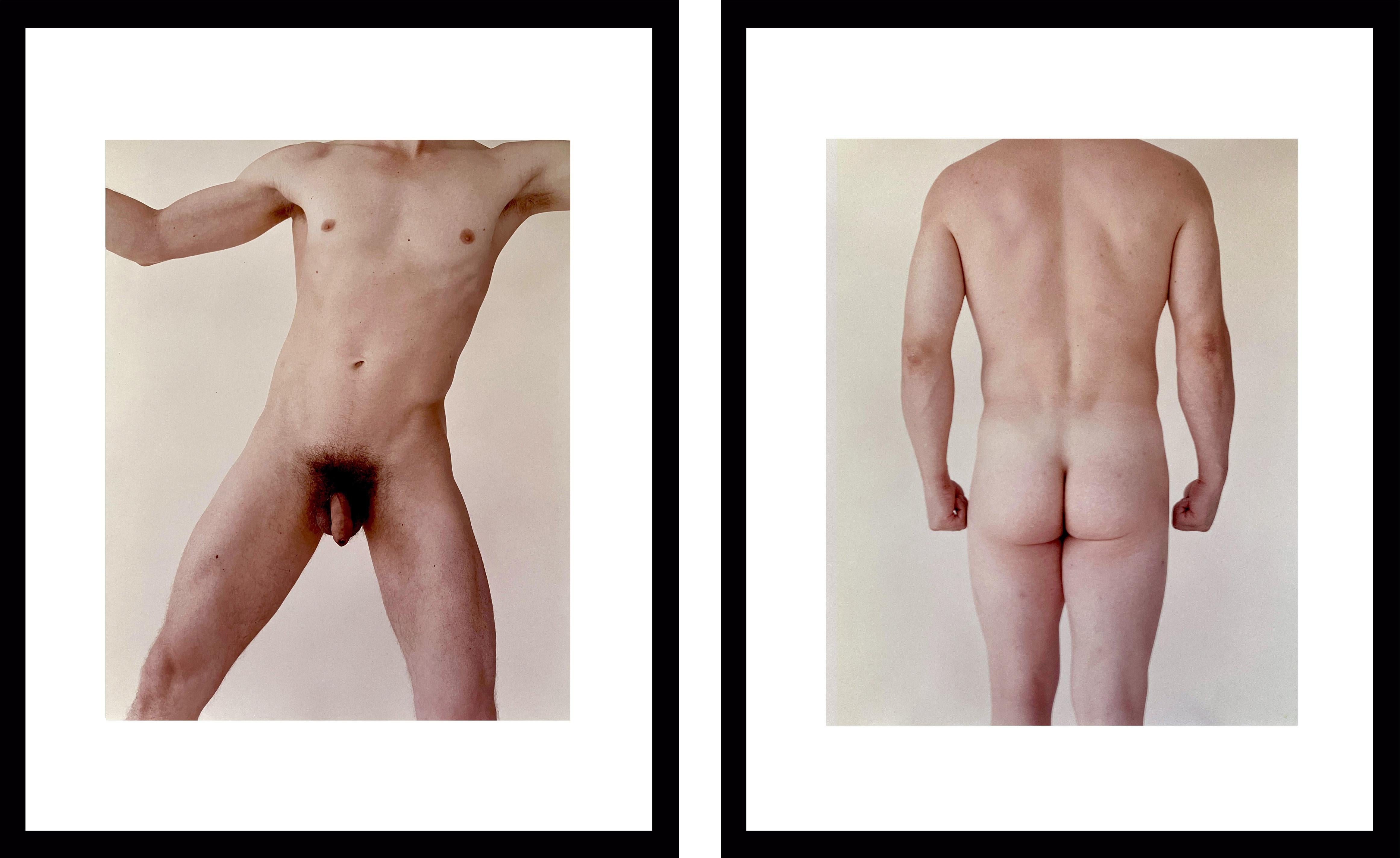Michael James O’Brien Figurative Photograph - Kouros Pale and Back Diptych. Nude Photograph Limited Edition