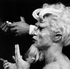 Satyr, Drawing Restraint 7, Matthew Barney studio, NYC. B&W Photograph.