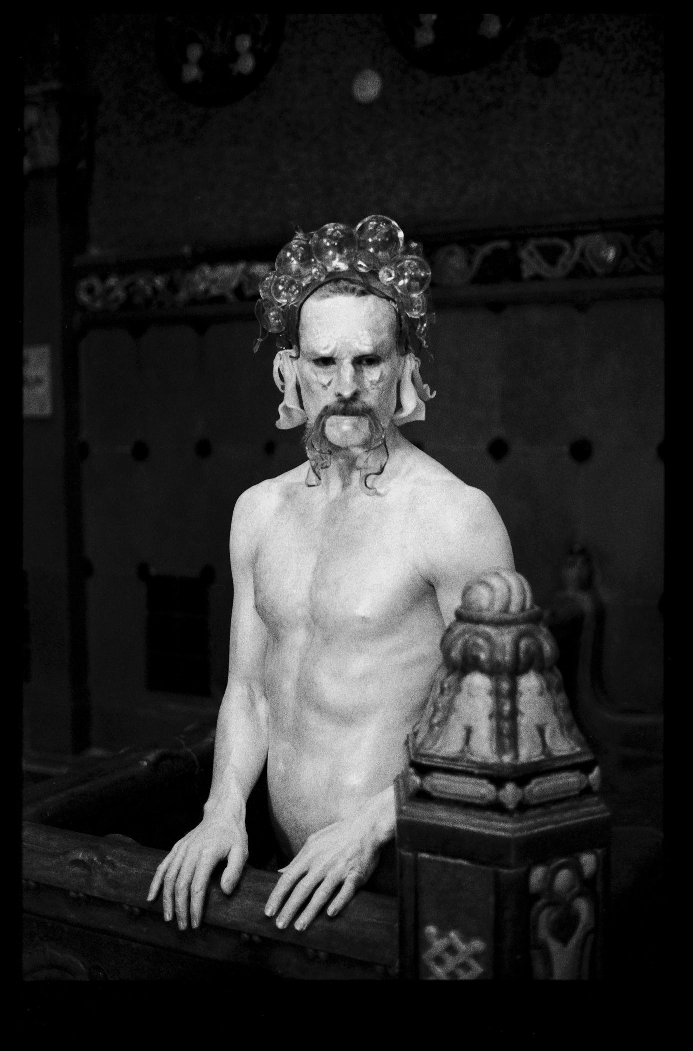 Michael James O’Brien Black and White Photograph - Matthew Barney, Cremaster 5, Gellert Bath House, Budapest. B&W Photograph.