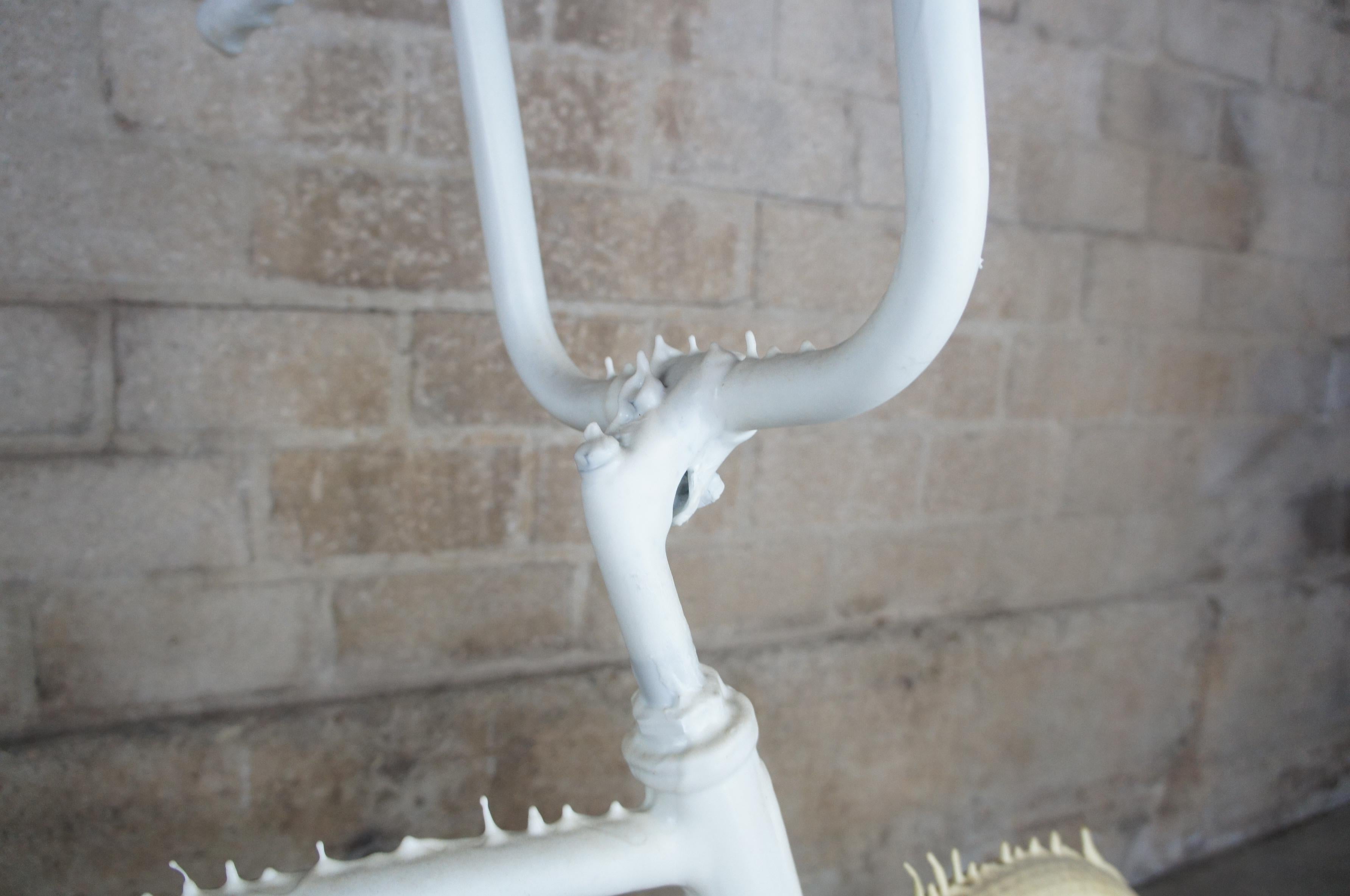 20th Century Michael Joaquin Grey White Latex Drip Bicycle Art Sculpture Exhibit Display