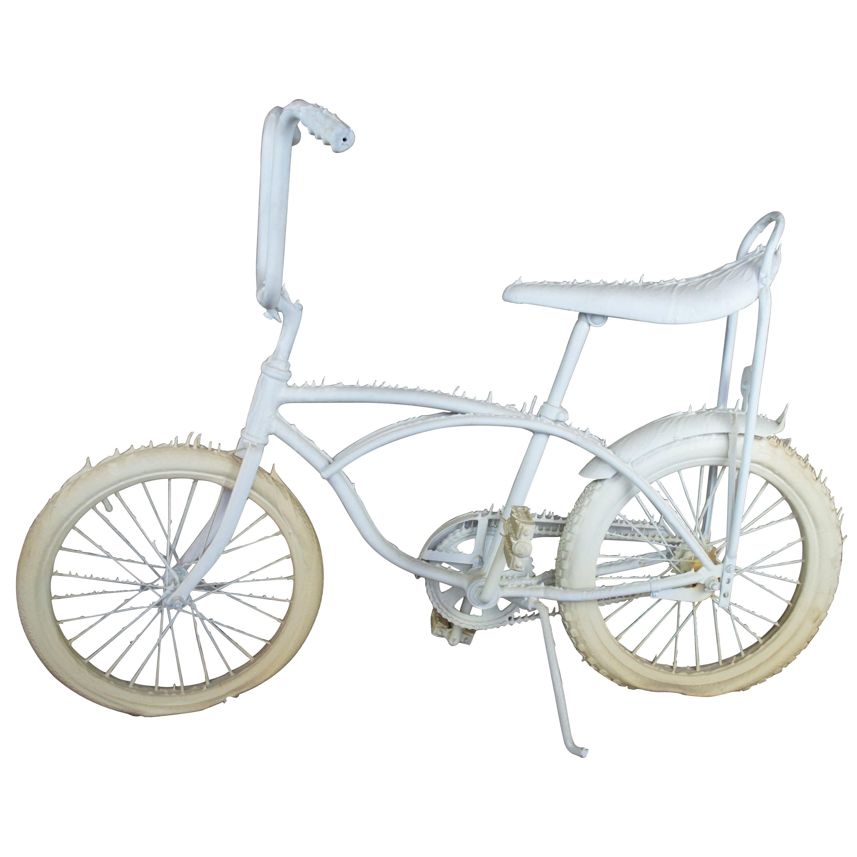 Michael Joaquin Grey White Latex Drip Bicycle Art Sculpture Exhibit Display