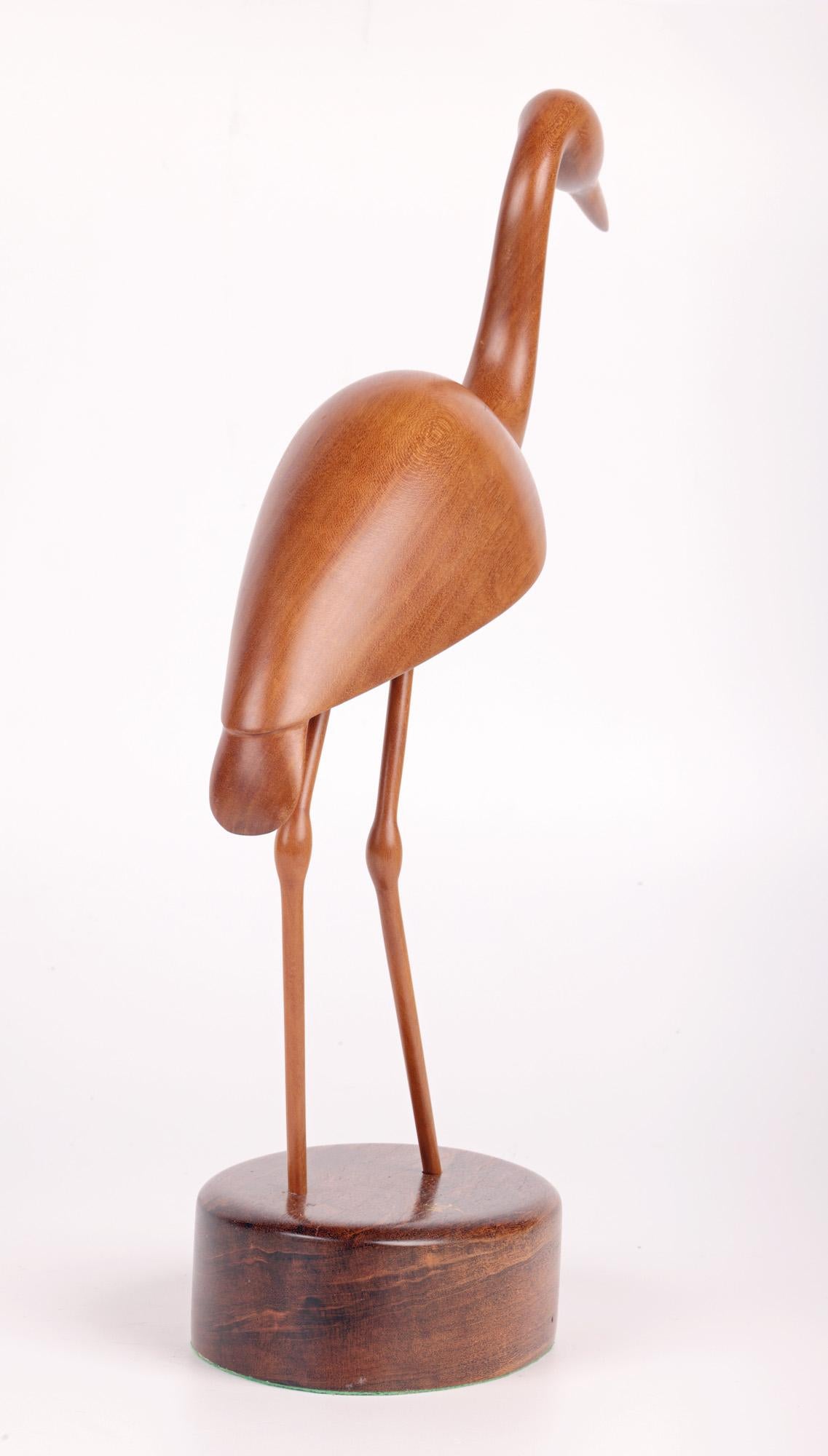 Michael John Crook Hand Carved Wooden Heron Sculpture For Sale 2