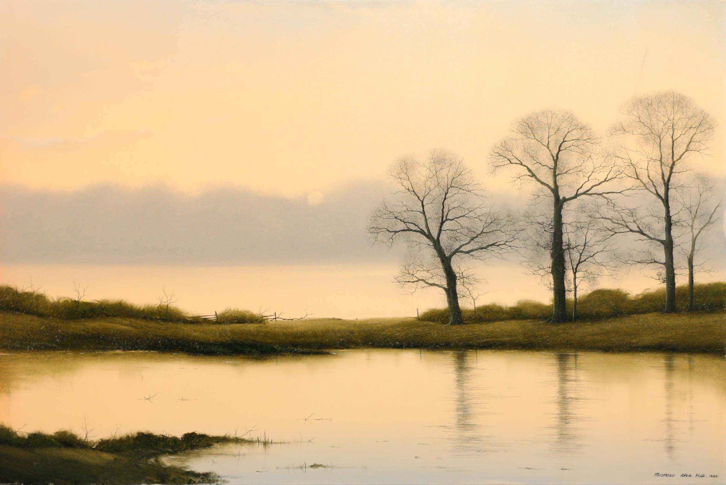 Michael John Hill (nato nel 1956) - Olio del XX secolo, Nebbia del mattino 1