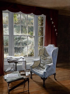 A Glass of Wine, Modern Acrylic Painting, Framed, 21st Century, 36x30"