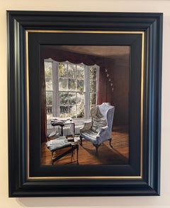 A Glass of Wine, Modern Acrylic Painting, Framed, 21st Century, 36x30"