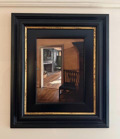 FeuerhundeModernes Acrylgemälde auf Tafel Gerahmt und signiert