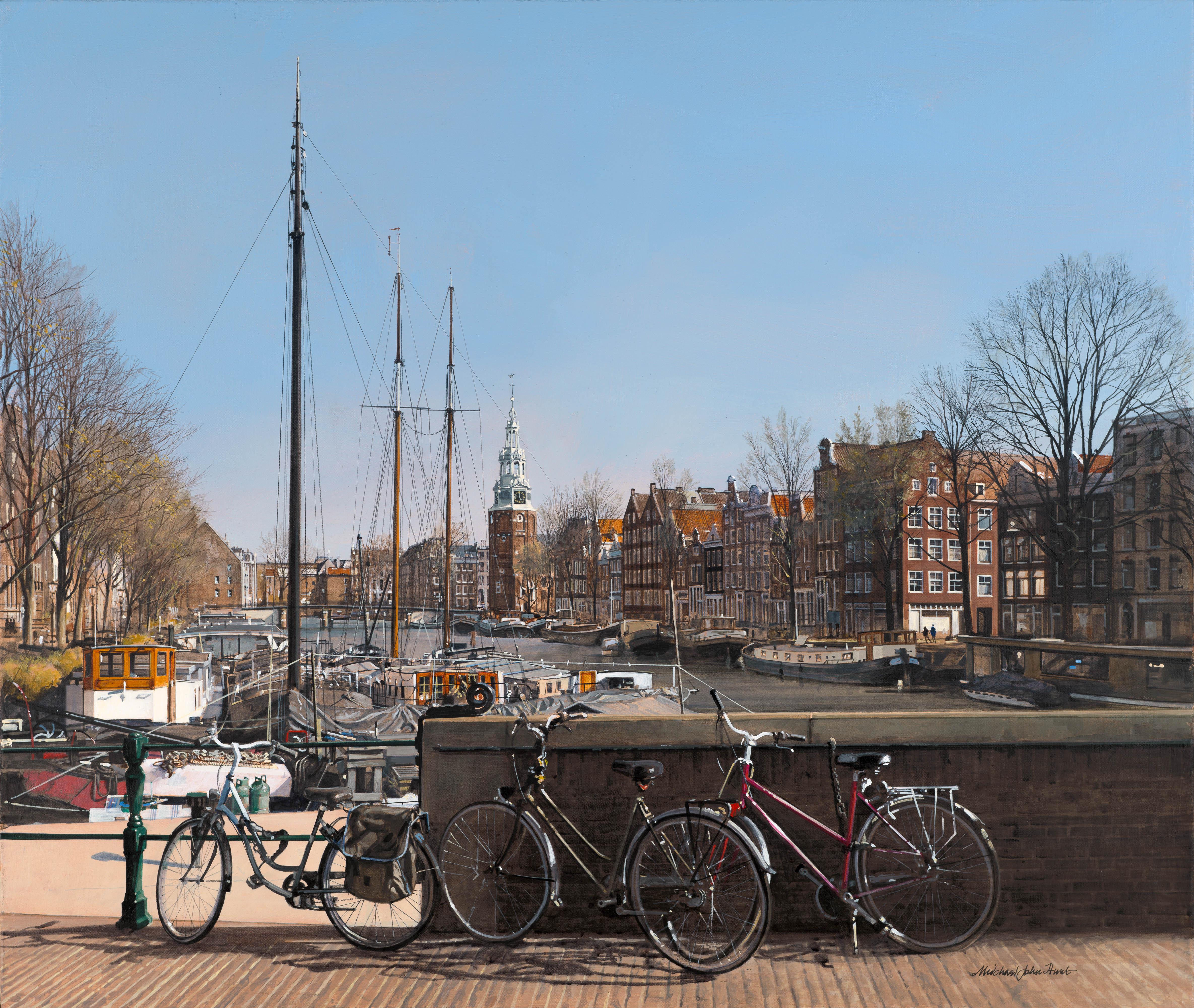 Montelbaan-Turm von der Waals Eiland Gracht aus