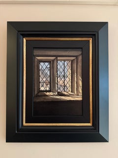 Sunlit sill Acrylic painting Modern interior Framed signed