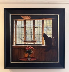 The cat's ship Acrylic painting on canvas modern framed and signed