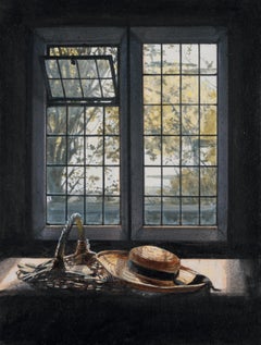 The garden calls. Modern acrylic painting on panel signed and framed