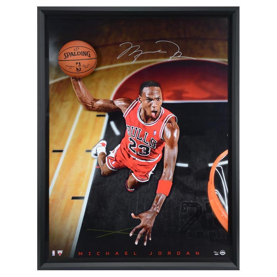 Michael Jordan Signed 44x60 Framed 3D Photo Upper Deck LE/123 Chicago Bulls UDA For Sale