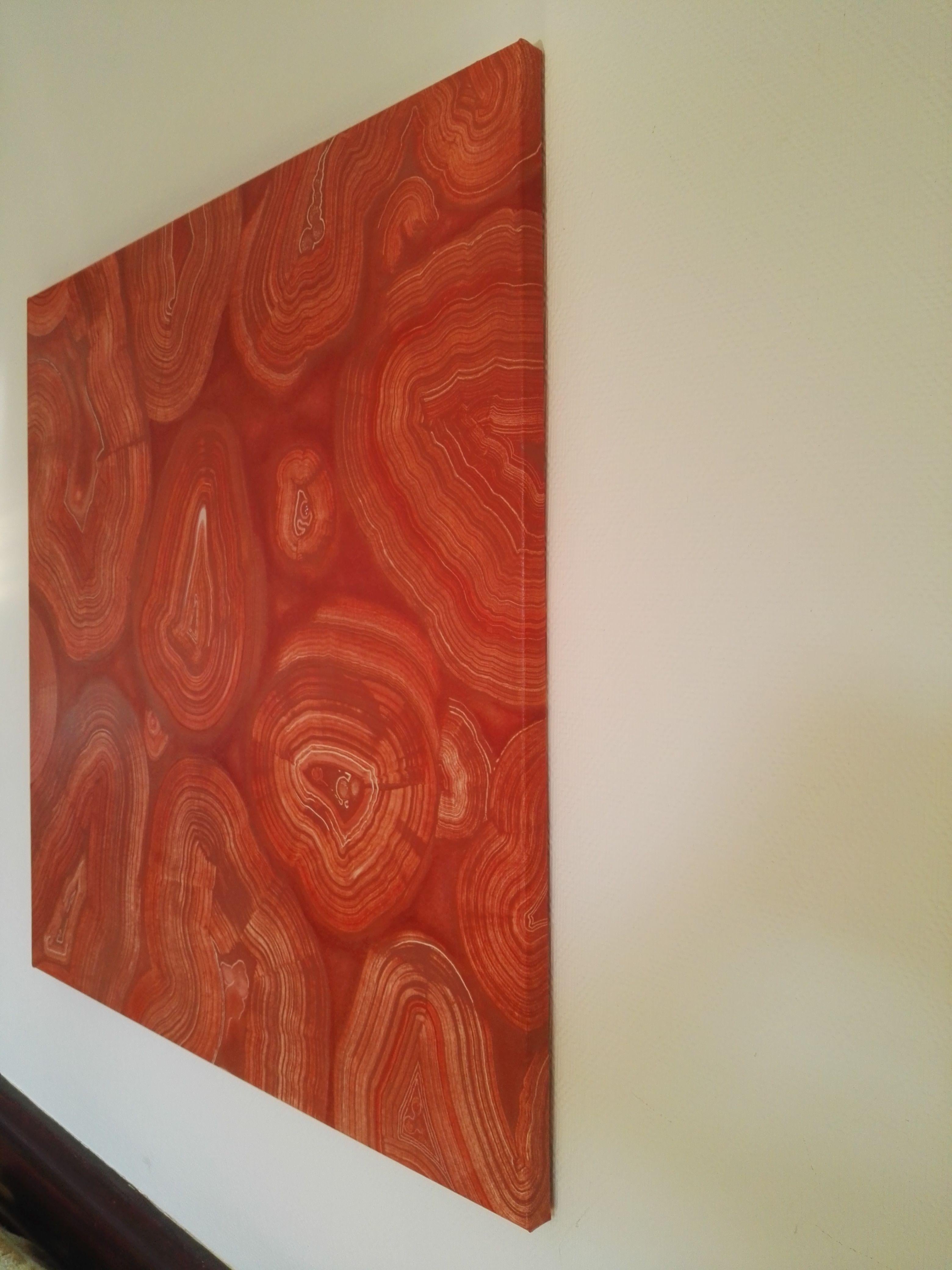 Agate textures and formations painted in acrylic on stretched canvas.     Celebrating the natural occurring colours, hues, shapes and patterns created through time and natural processes. How these relate to our own experiences that shape our own