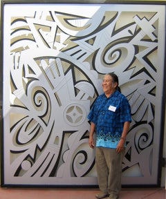 Awatovi Visual Prayers, Michael Kabotie, sculpture, large, silver, black, Hopi